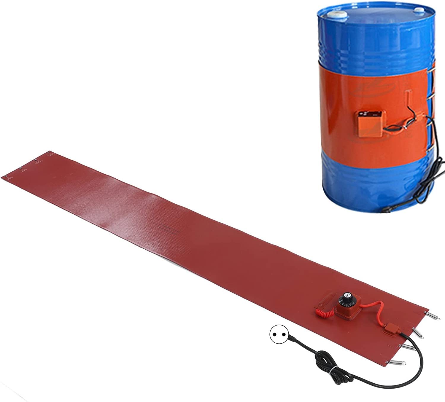 2000W Insulated Oil Drum Heating Blanket Belt with Thermostat - 55 Gallon Metal Drum Heater for Oil & Gas Tanks (200L Capacity) - Perfect for Winter Storage, Fuel Viscosity Control & Industrial Use