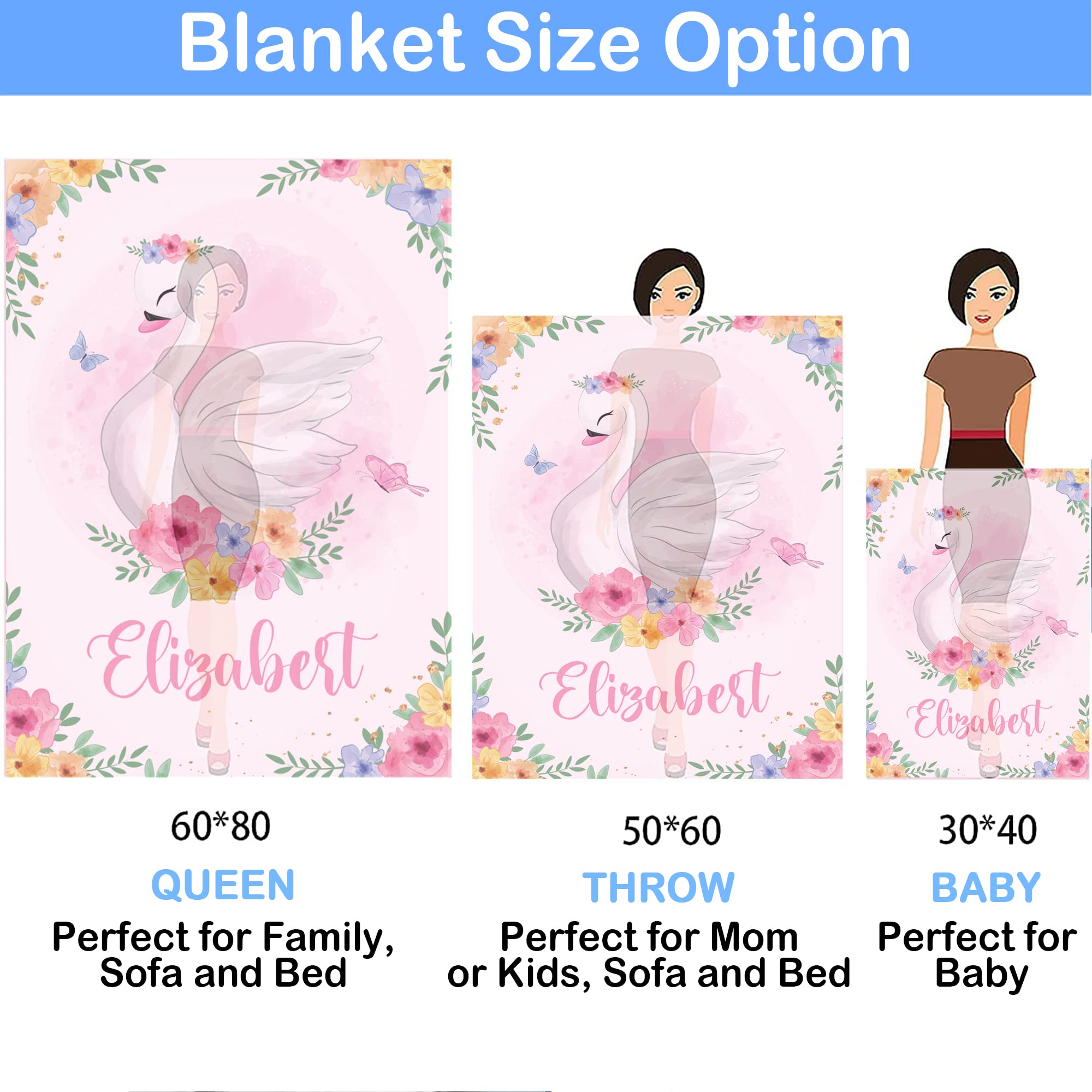 Personalized Baby Blankets with Name - Custom Embroidered Baby Blankets for Girls & Boys, Super Soft Plush Fleece Blanket 30