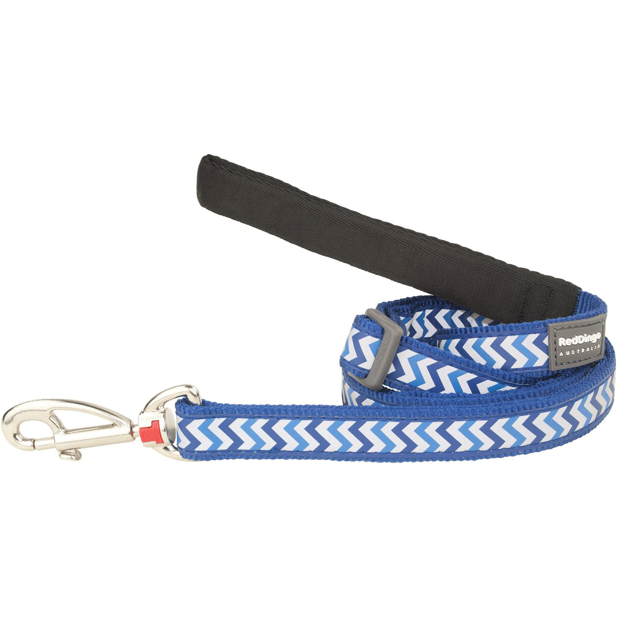 Red Dingo Dark Blue Reflective Ziggy Dog Lead - Heavy Duty Nylon Pet Leash for Medium to Large Dogs - Perfect for Night Walks, Hiking & Outdoor Adventures