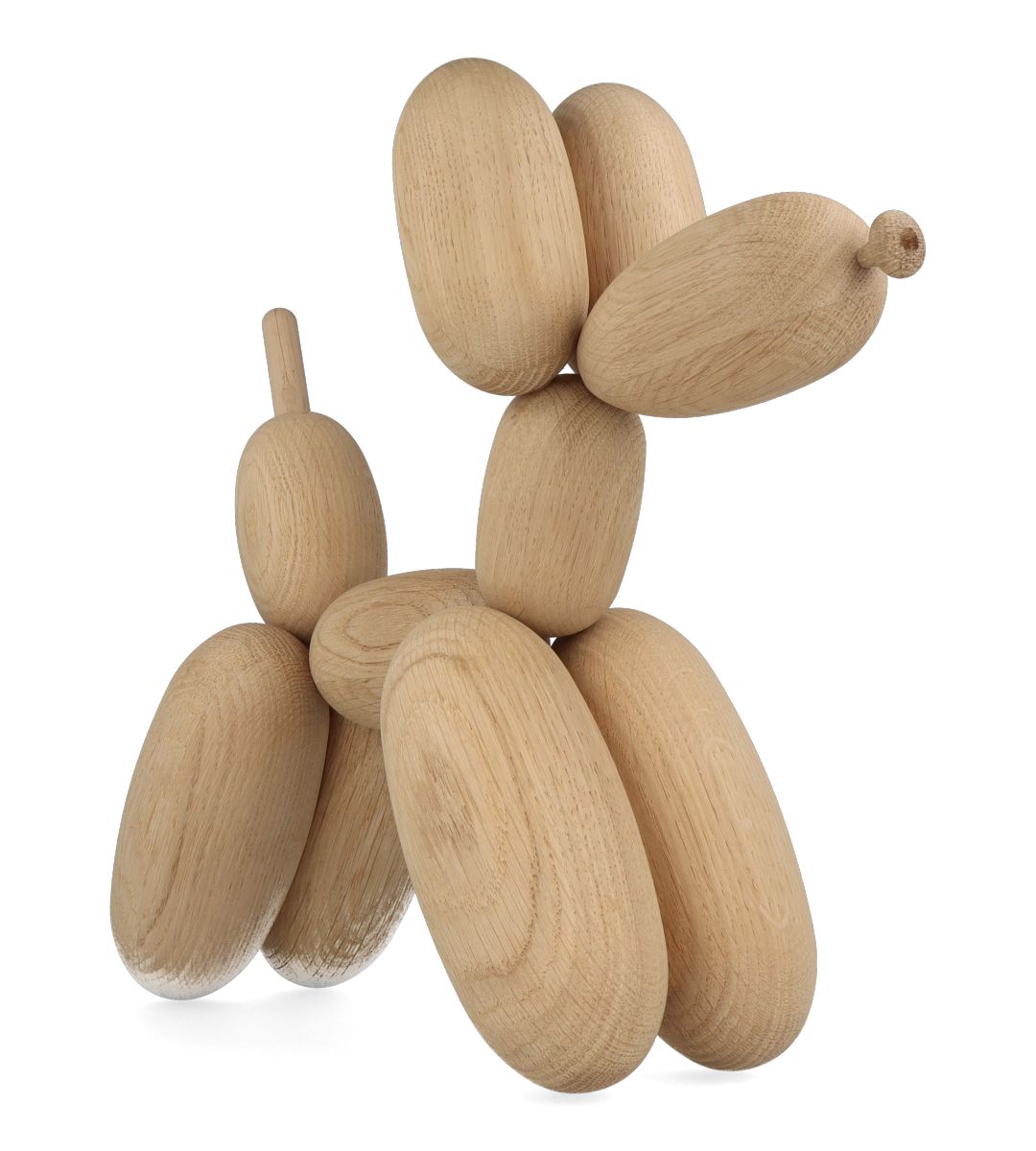 Large Balloon Dog Sculpture in Oak - Unique Home Decor for Living Room, Office & Party Decorations