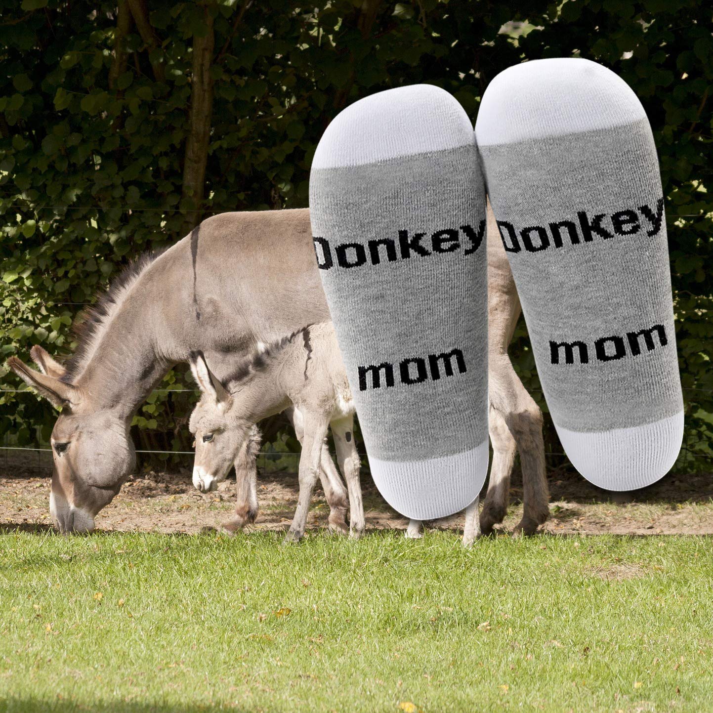 LEVLO Donkey Gifts - Soft Cotton Socks for Donkey Lovers, Perfect Mother's Day & Birthday Gift - Cozy Home & Farm Wear for Animal Enthusiasts