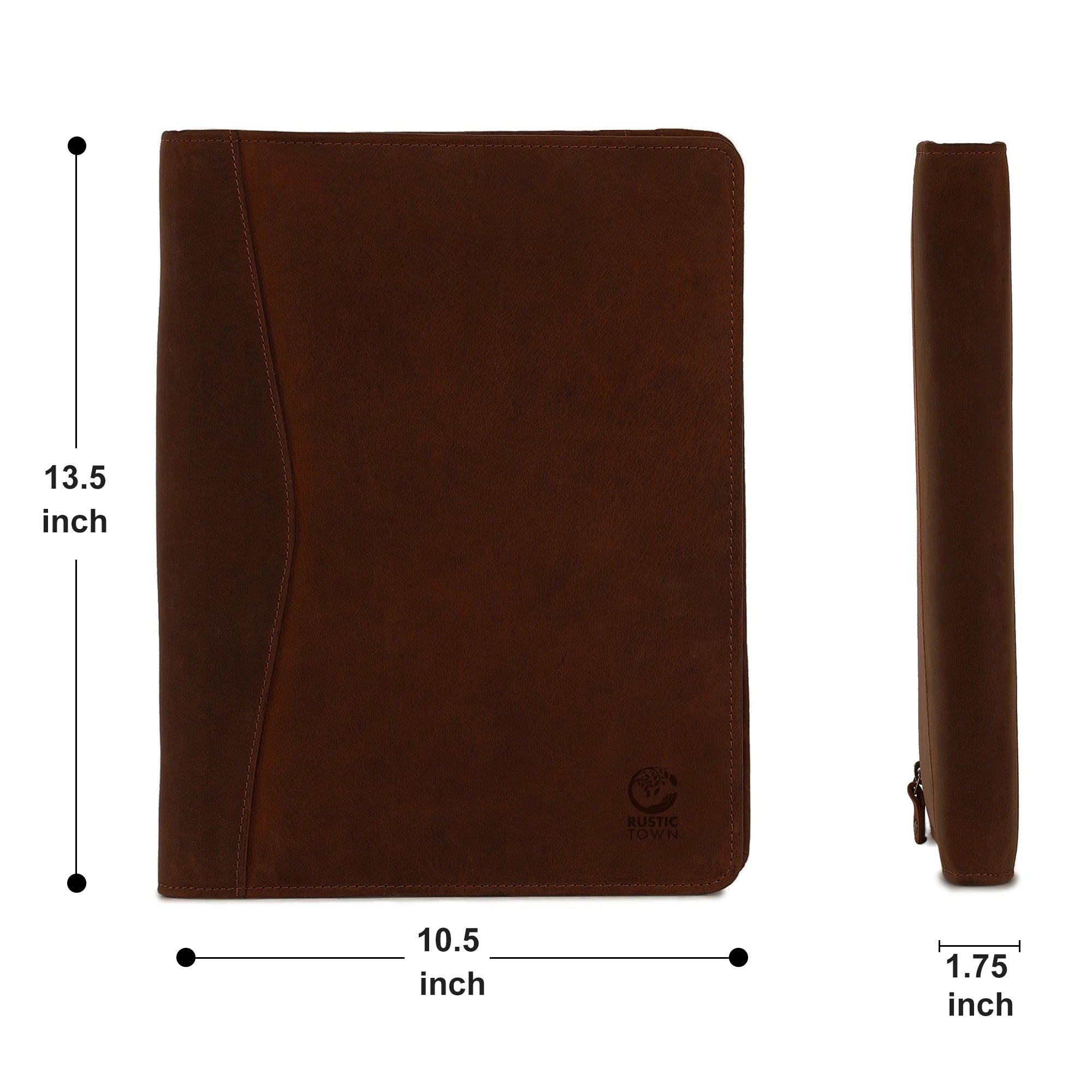 Premium Business Leather Portfolio - Professional Dark Brown Leather Document Holder for Men & Women - Perfect for Office, Meetings, and Business Travel
