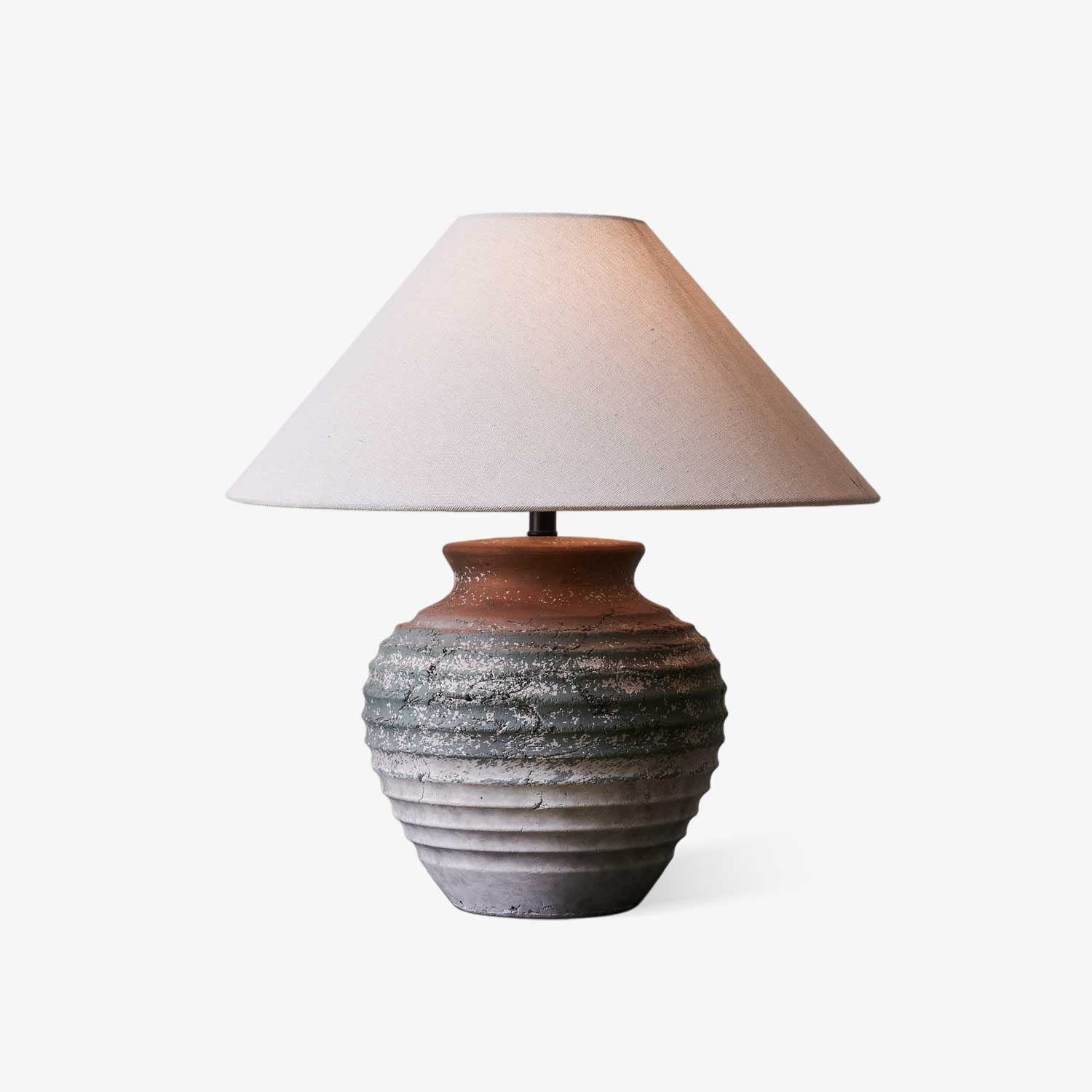Volca Gradient Clay Table Lamp - Modern Ceramic Nightstand Light for Bedroom, Living Room, Office Decor - Warm Ambient Lighting for Cozy Home Atmosphere