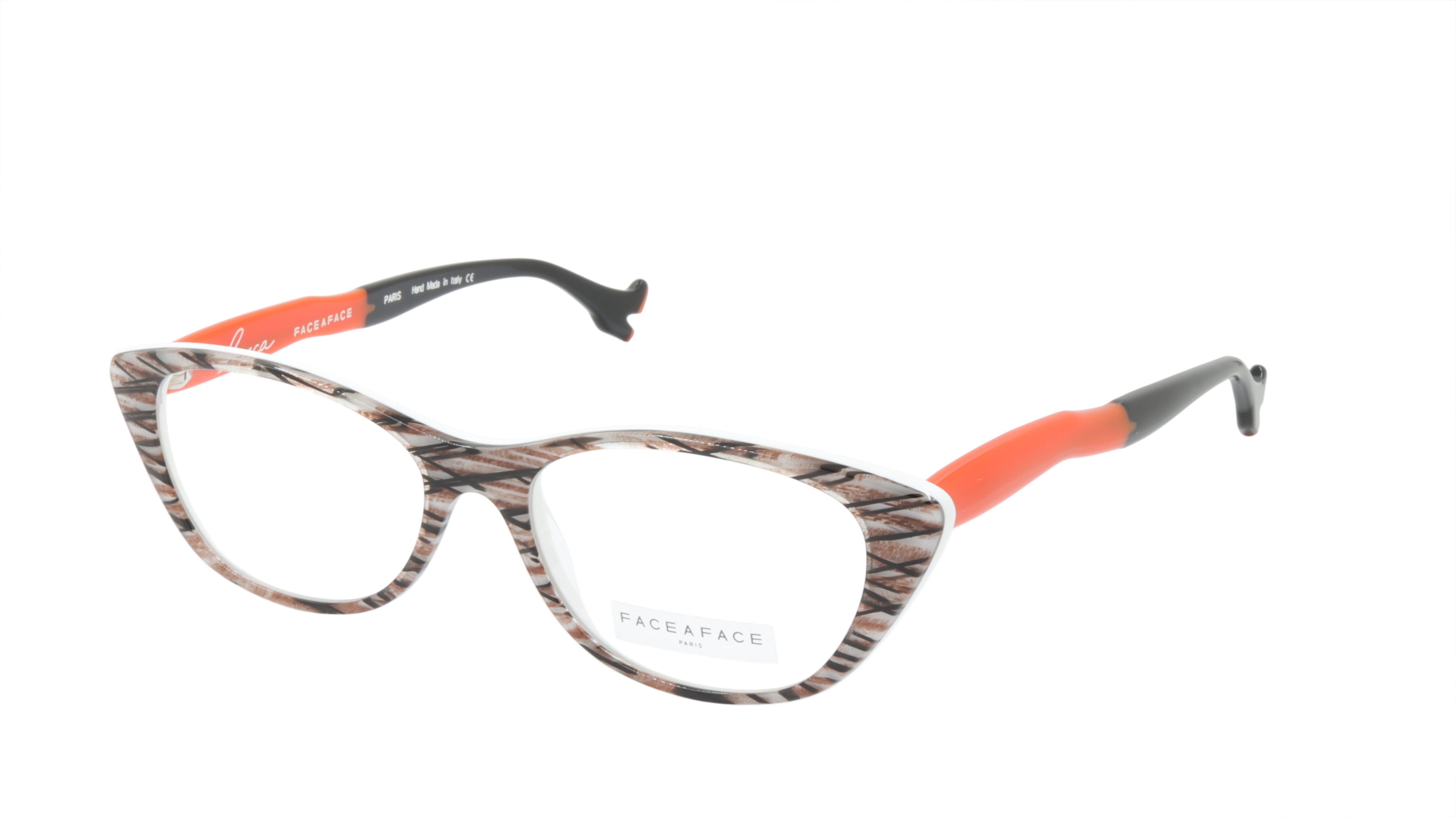 Face A Face Eyewear - Stylish Orange & White Zig Zag Pattern Sunglasses for Women & Men | Perfect for Outdoor Activities, Beach & Fashion Statements