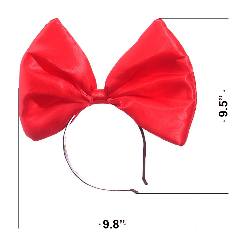Big Bow Headband for Women - Elegant Hair Accessory with Large Bowknot for Parties, Christmas, Halloween & Cosplay - Handmade Hairband in Black (1 Pack) - Perfect for Holiday Events, Weddings & Costume Outfits