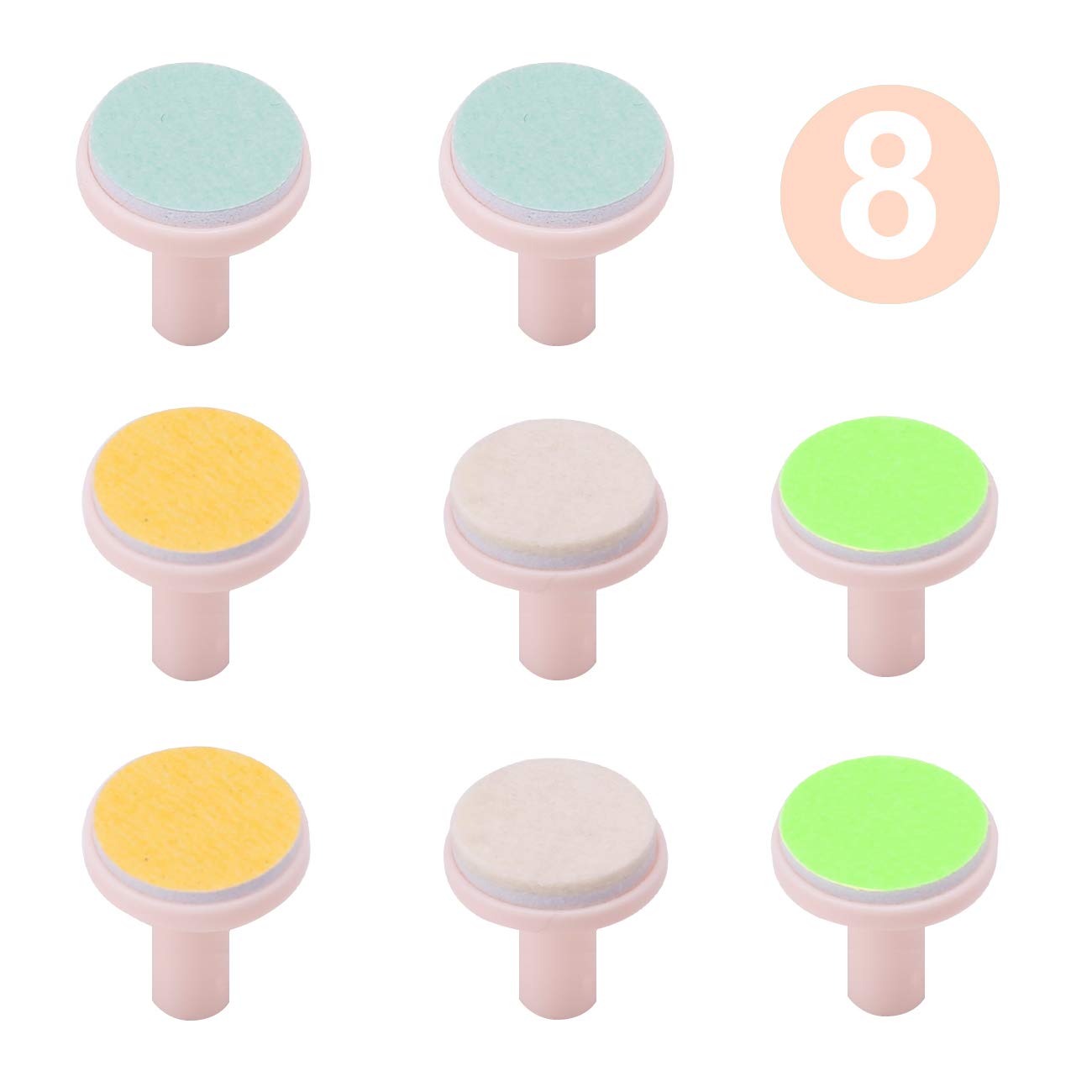 Consevisen Baby Nail File Replacement Pads - 8 Pack Pink Grinding Heads & Polish Discs for Electric Nail Trimmers - Safe Toe & Fingernail Care for Infants, Toddlers & Kids - Gentle Grooming for Newborns & Sensitive Skin