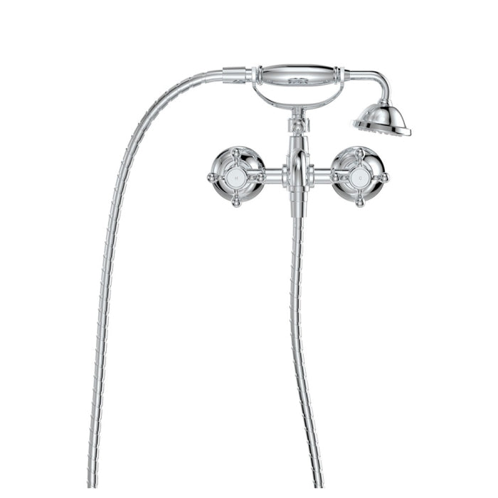 Fienza 336105 Lillian Exposed Bath Tap Set with Hand Shower in Chrome - Modern Bathroom Faucet for Shower and Bathtub, Perfect for Home Renovation and Spa-Like Experience