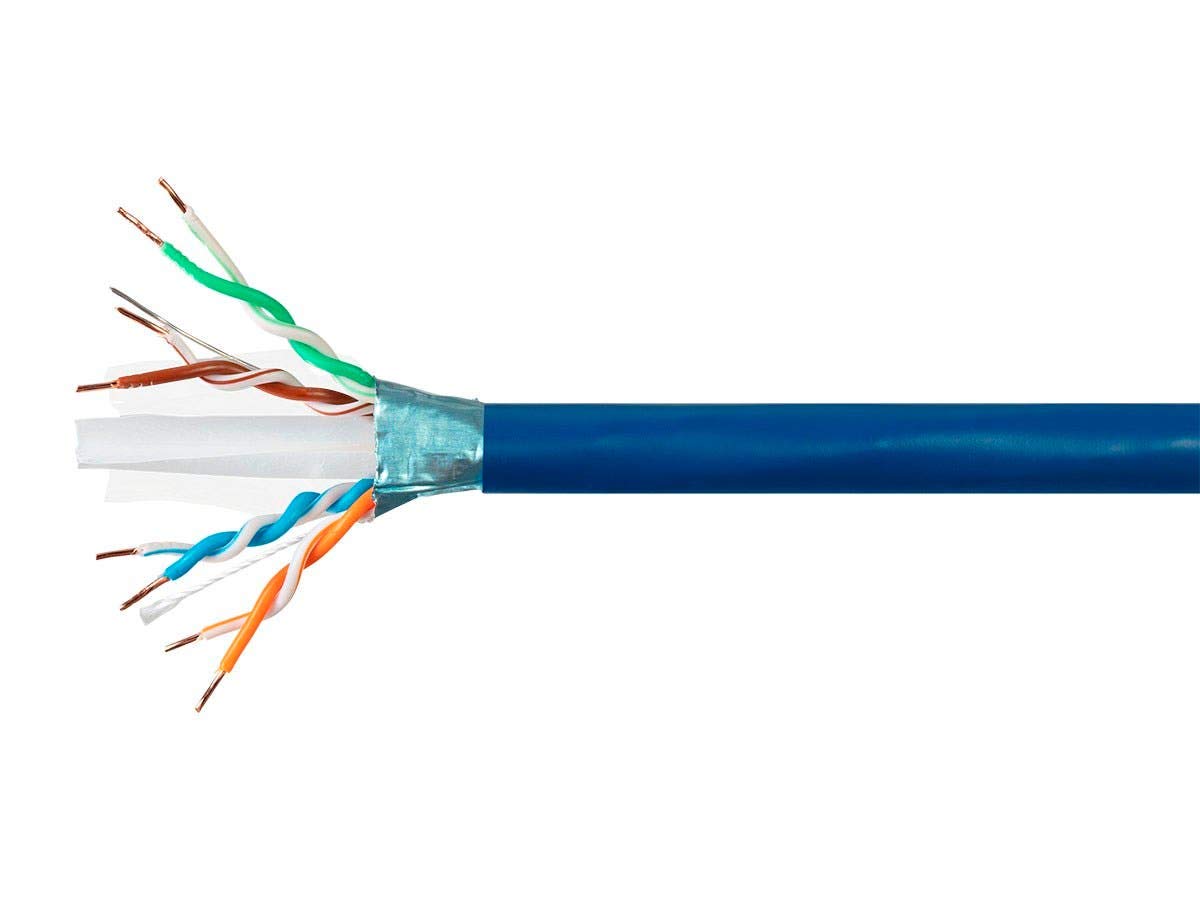Monoprice Cat6A Plus Bulk Ethernet Network Cable - 1000ft, 23AWG, 650MHz, 10G Speed, Pure Bare Copper, F/UTP, Solid Core, CMR Riser-Rated, Flame-Retardant, Blue Spool - Ideal for Home Networking, Office Setup & Data Center Installations