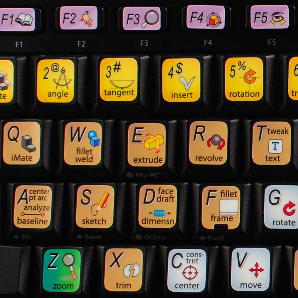 Inventor Keyboard Shortcut Decals - Boost CAD Efficiency