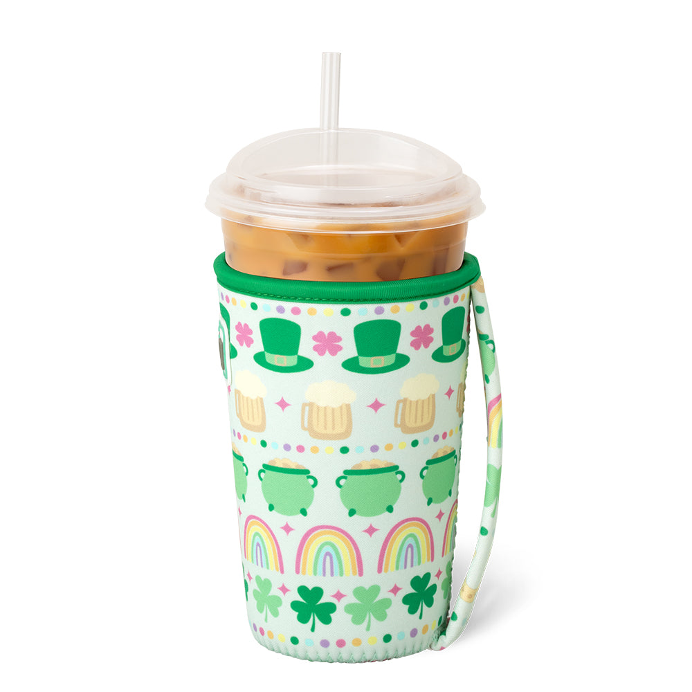 Lucky Charm Medium Iced Cup Coolie - Insulated Coffee Sleeve for 16oz 20oz Tumblers, Cute Kawaii Cup Holder for Iced Coffee, Bubble Tea, Smoothies - Perfect for Office, Travel, and Summer Drinks