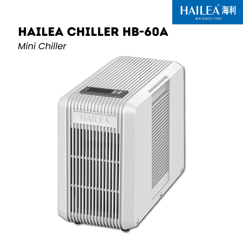 HAILEA HB 60A Mini Aquarium Chiller - Compact Cooling for Small Tanks Up to 45L (12 Gal) - Perfect for Nano Reefs, Betta Fish Tanks & Hydroponics Systems
