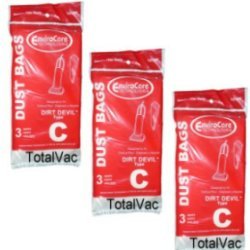 Dirt Devil Vacuum Cleaner Type C Replacement Bags - 9 Pack | Compatible with Various Dirt Devil Models | Ideal for Home Cleaning & Pet Hair Removal