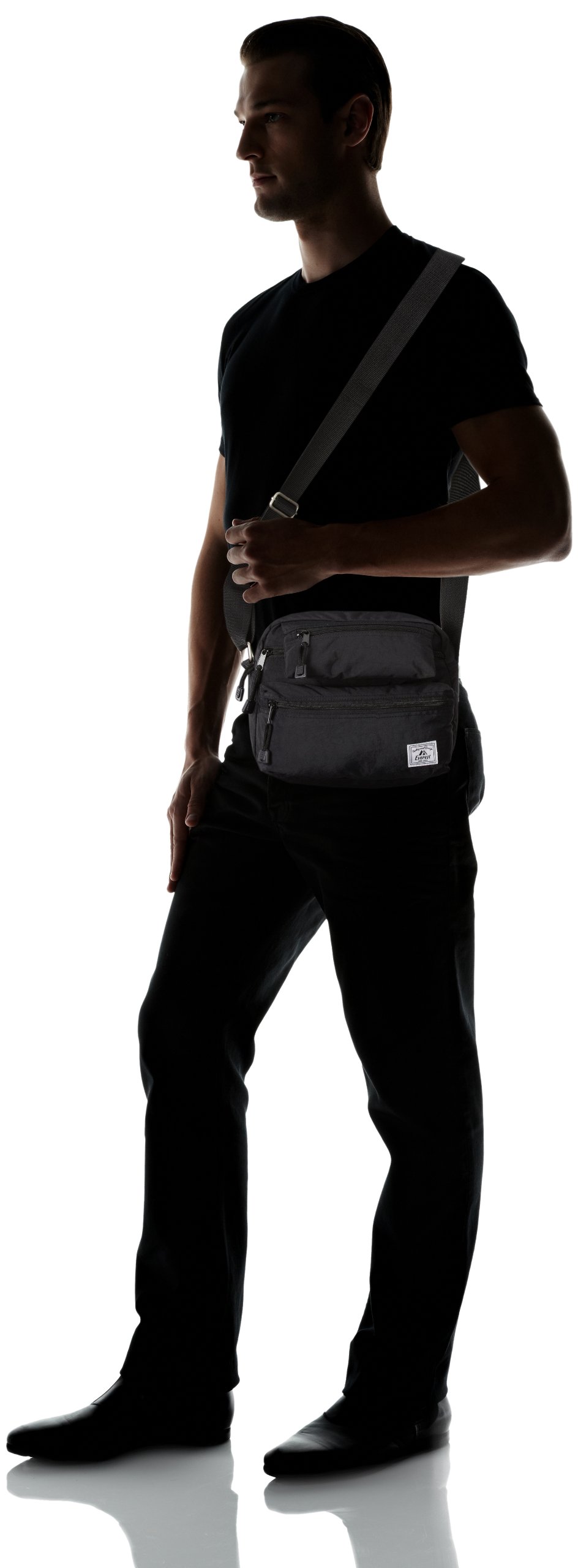 Everest Cross Body Bag for Women & Men - Lightweight & Durable Shoulder Bag - Adjustable Strap, Multiple Pockets - Perfect for Travel, Work & Daily Use - Black, One Size