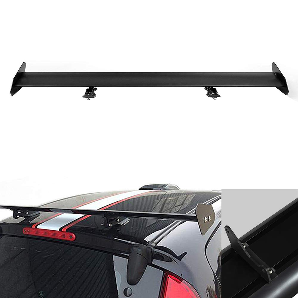 SCITOO Universal Black Aluminum Rear Trunk Spoiler Wing - Car Exterior Styling Accessory & Replacement Part for Enhanced Aerodynamics & Sporty Look - Perfect for Sedans, Coupes, and Hatchbacks