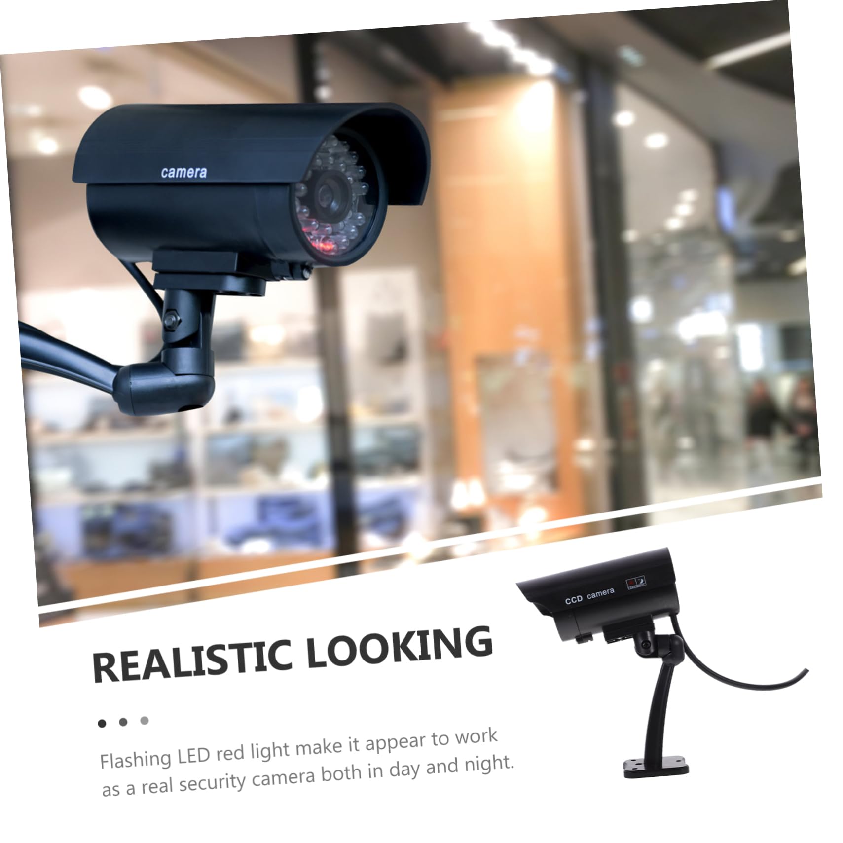 Artibetter 2 Pack Fake Security Camera - High Simulation Dome Dummy Camera with Solar Panel or AAA Rechargeable Batteries, Waterproof & Weatherproof for Home, Office, and Outdoor Surveillance