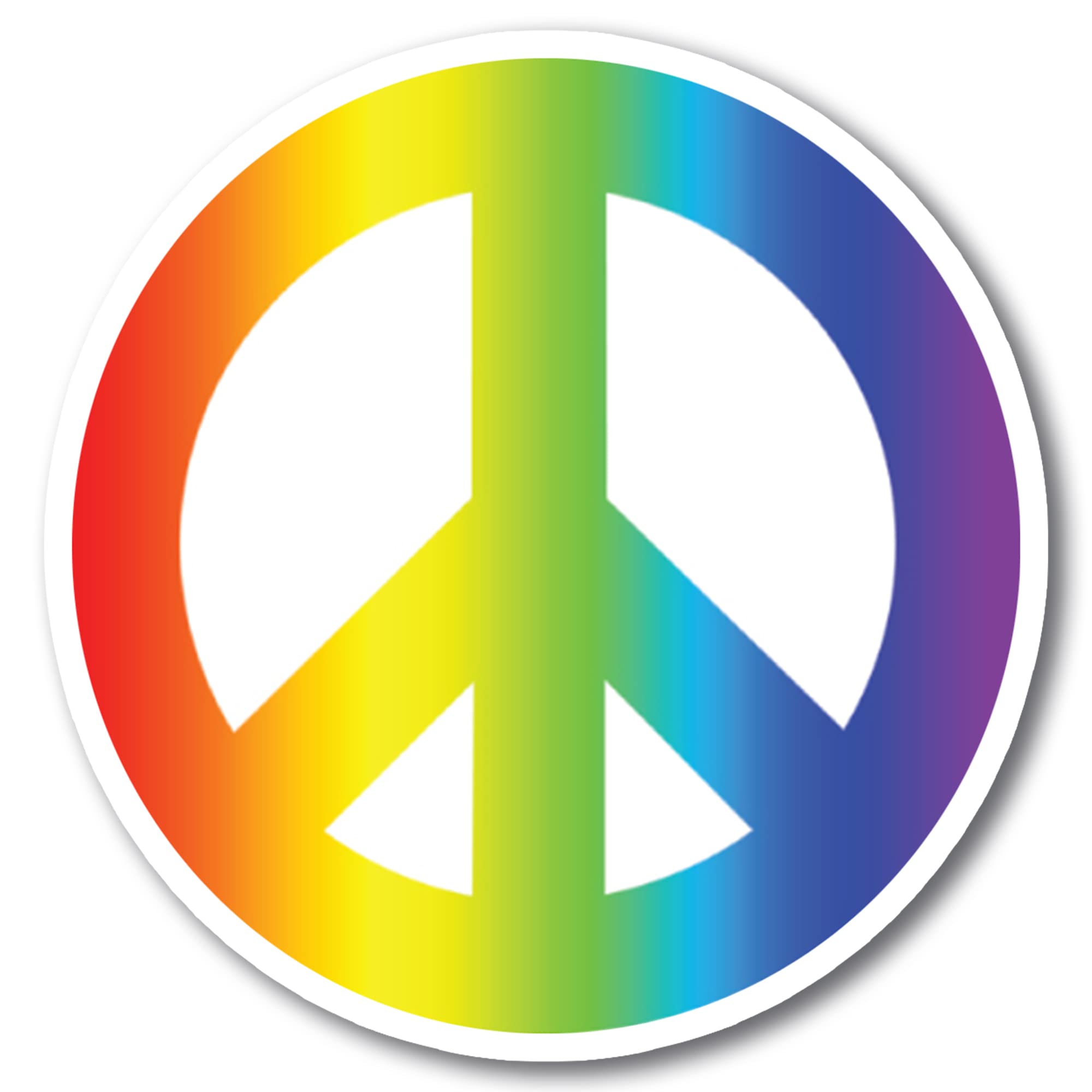 5 Inch Round Peace Sign Magnet Decal - Multi-Color Heavy Duty Automotive Vinyl Car Magnet for Vehicles, Lockers & Fridges | Durable Decorative Magnet for Cars, Trucks, SUVs, Metal Surfaces & Home Decor