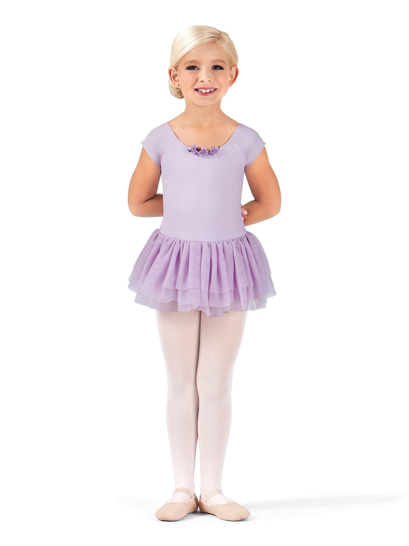 Girls Short Sleeve Dance Dress - Ballet, Jazz & Performance Costume for Kids - Perfect for Recitals, Competitions & Dance Classes