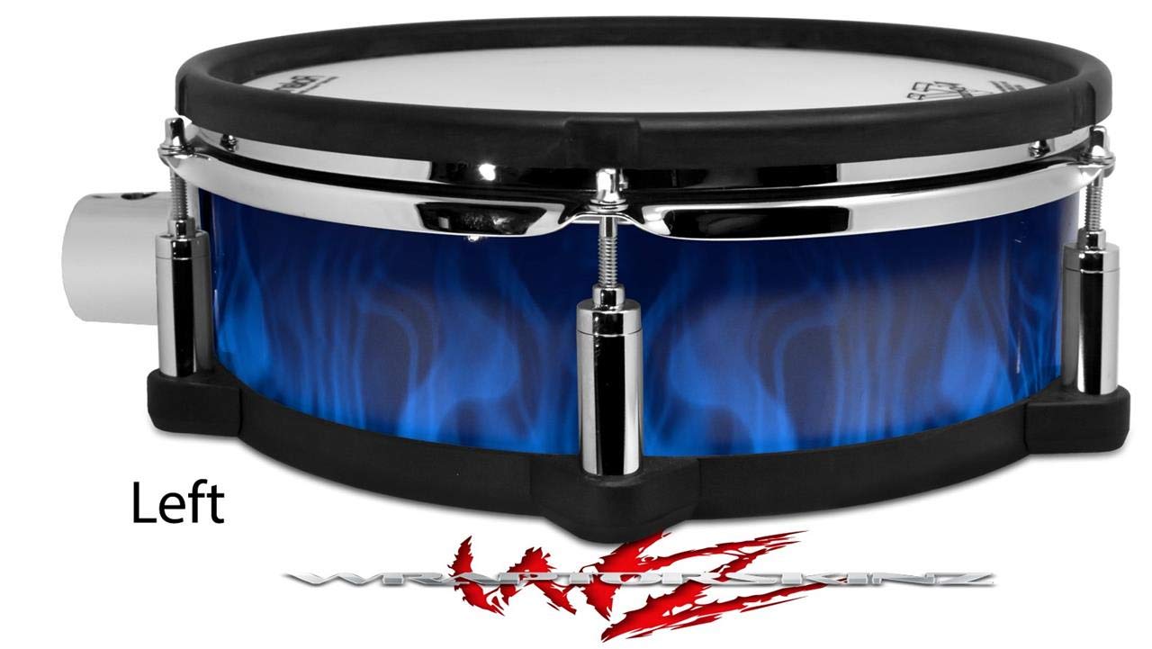 Roland PD-128 Drum Fire Blue Skin Wrap | Replacement Drum Head Cover | Compatible with Electronic Drum Kits | Perfect for Studio & Live Performances