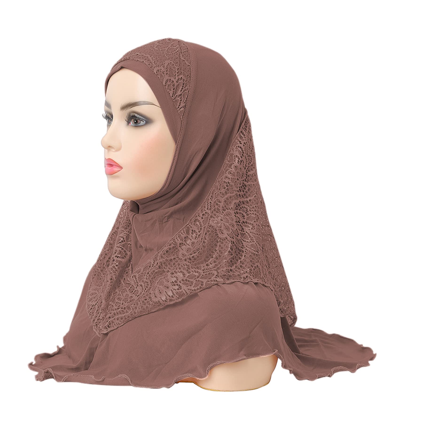 ANKOMINA Women's Muslim Hijab Scarf - Elegant Lace Head Wrap Shawl for Modest Fashion | Perfect for Daily Wear, Prayer, and Special Occasions