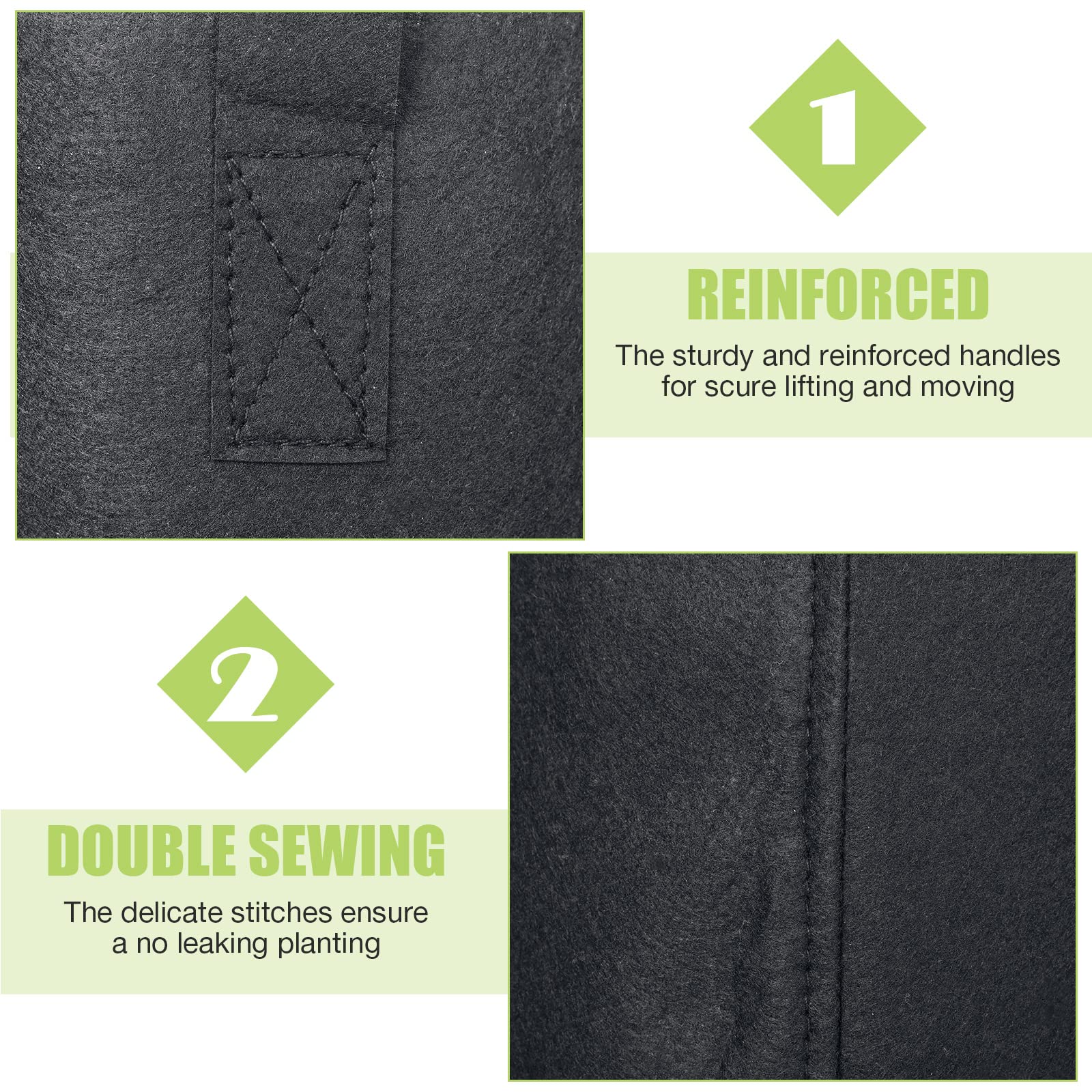 Boao 30 Pack 3 Gallon Aeration Fabric Grow Bags with Handles - Thickened Non-Woven Plant Pots for Vegetables, Flowers & Herbs - Ideal for Indoor/Outdoor Gardening, Balcony Planting & Container Gardening