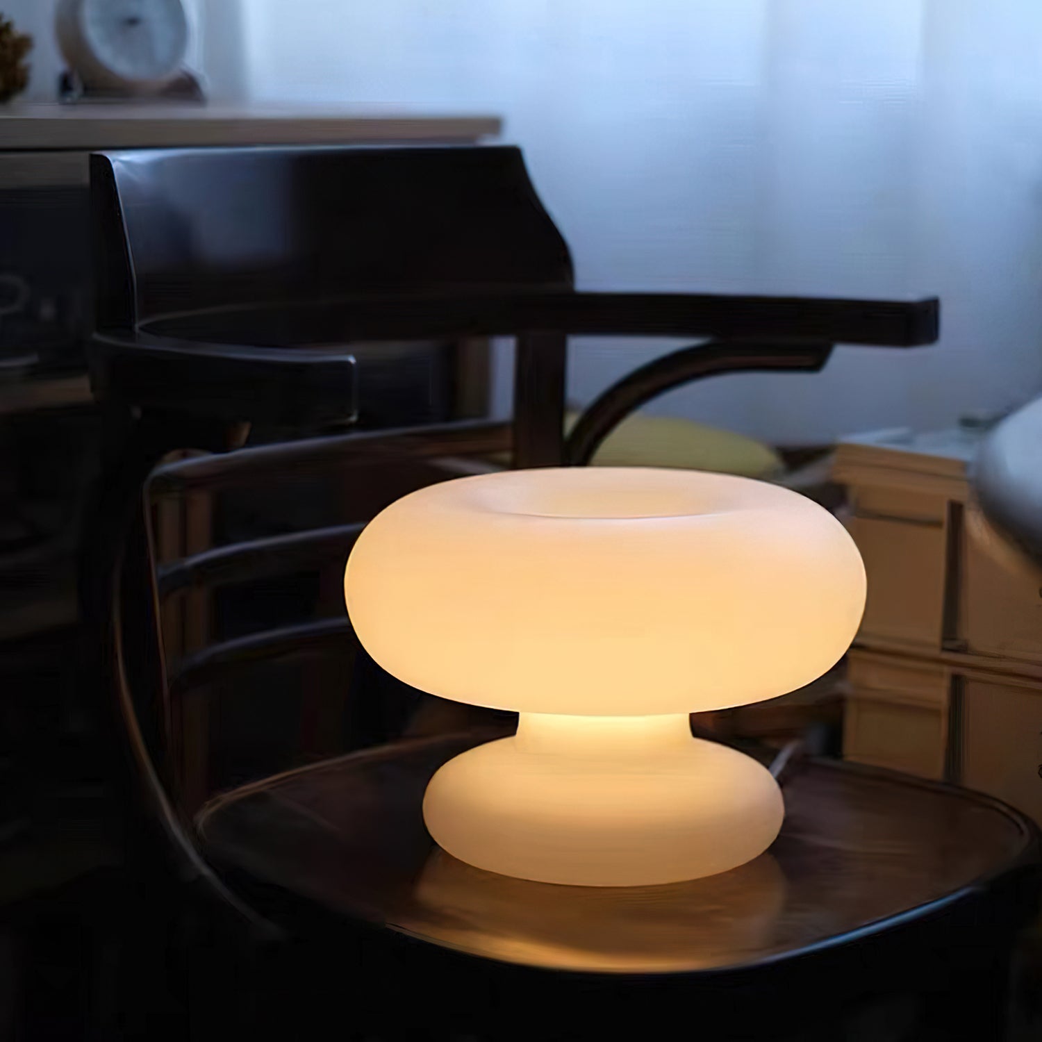 Stylish Donut Table Lamp - Modern LED Night Light for Bedroom, Living Room & Office Decor - Perfect for Reading, Relaxing & Creating Cozy Ambiance