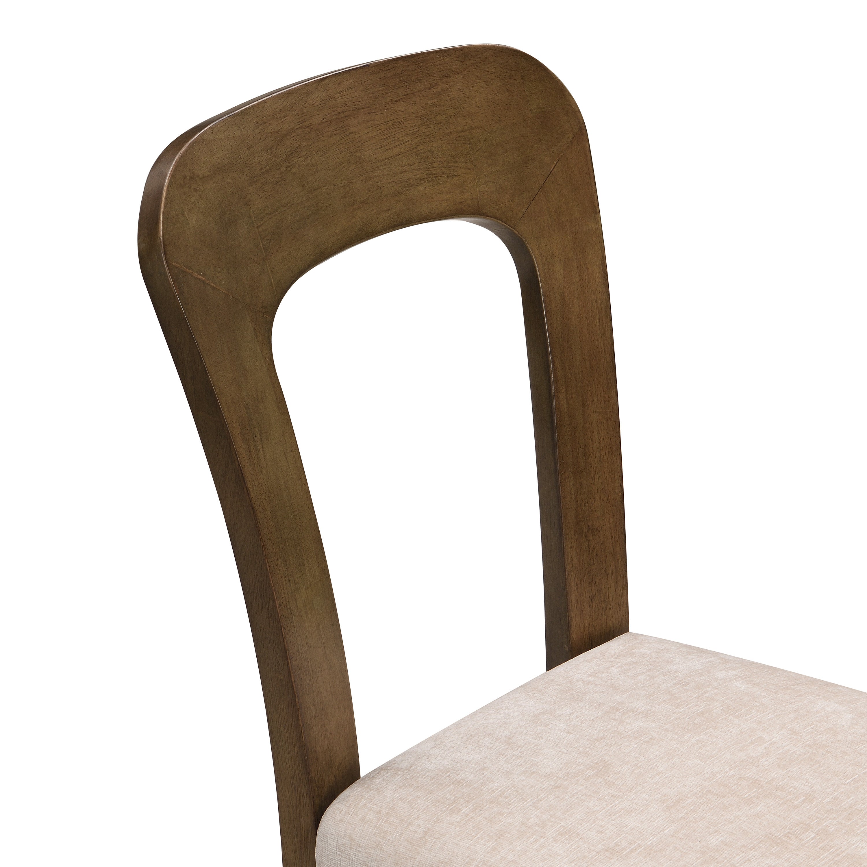 Set of 2 Upholstered Dining Chairs with Beige Fabric & Light Brown Rubber Wood Legs - 330 LBS Capacity - Perfect for Kitchen, Dining Room, Breakfast Nook & Small Space Decor