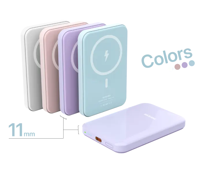 MICRODIA SNAPPower™ MagGo Palm - 5000mAh/10000mAh Magnetic Wireless Power Bank with 15W Fast Wireless Charging & 20W PD USB-C Fast Charging | Portable Charger for iPhone 15/14/13/12, Samsung Galaxy, AirPods | Perfect for Travel, Work & Outdoor Activities