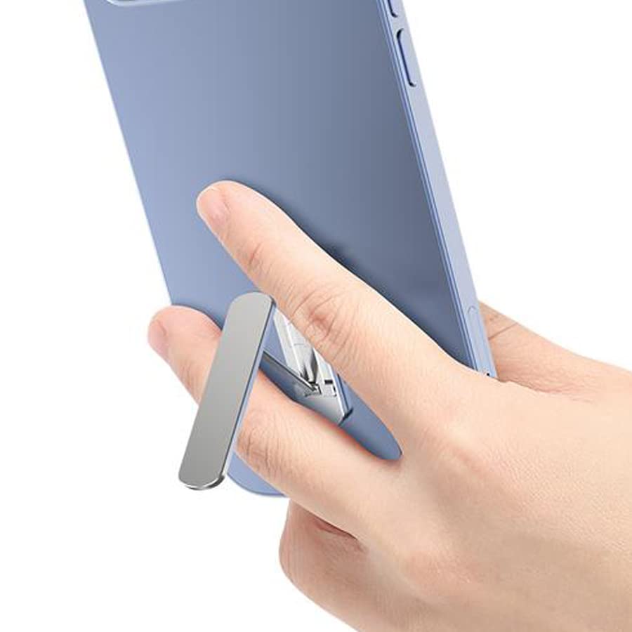 360° Rotating Foldable Aluminum Alloy Phone Ring Holder - Silver | Finger Grip Stand for iPhone & Samsung | Perfect for Selfies, Videos & Hands-Free Use
