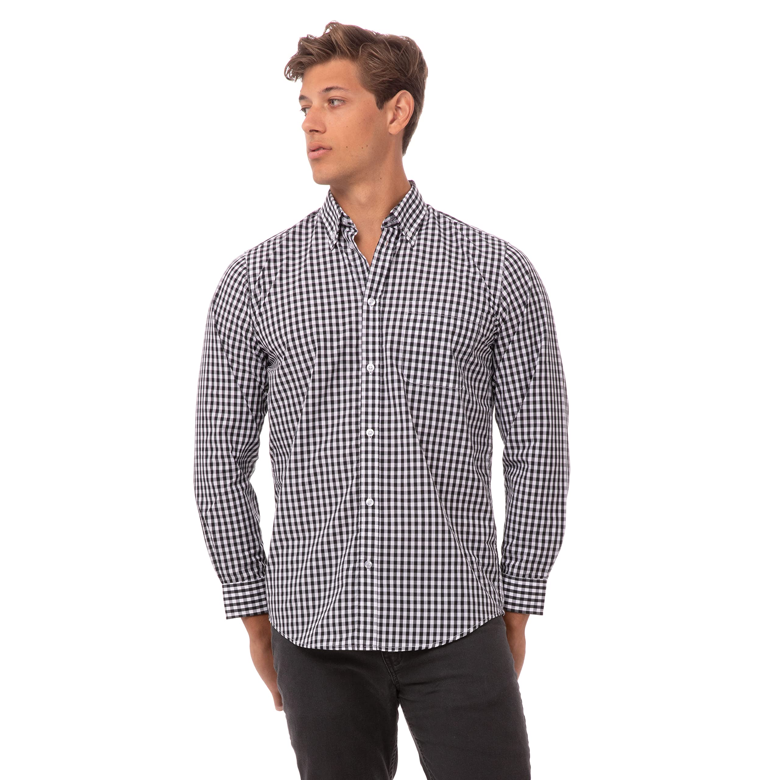 Chef Works Women's Gingham Dress Shirt - Professional Kitchen Uniform & Stylish Workwear for Chefs, Waitresses & Restaurant Staff - Perfect for Cooking, Serving & Hospitality Jobs