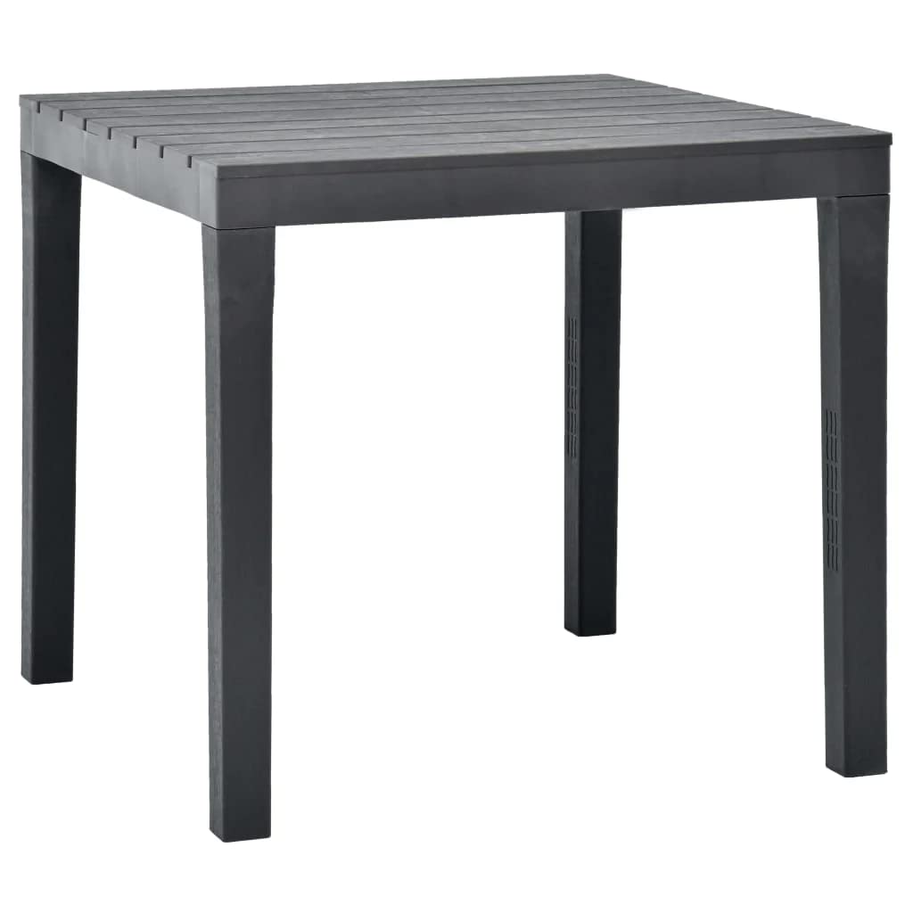 vidaXL Outdoor Plastic Garden Table - Patio, Balcony Dining Table with Multiple Color Options | Perfect for Backyard BBQs, Poolside Relaxation & Small Space Entertaining