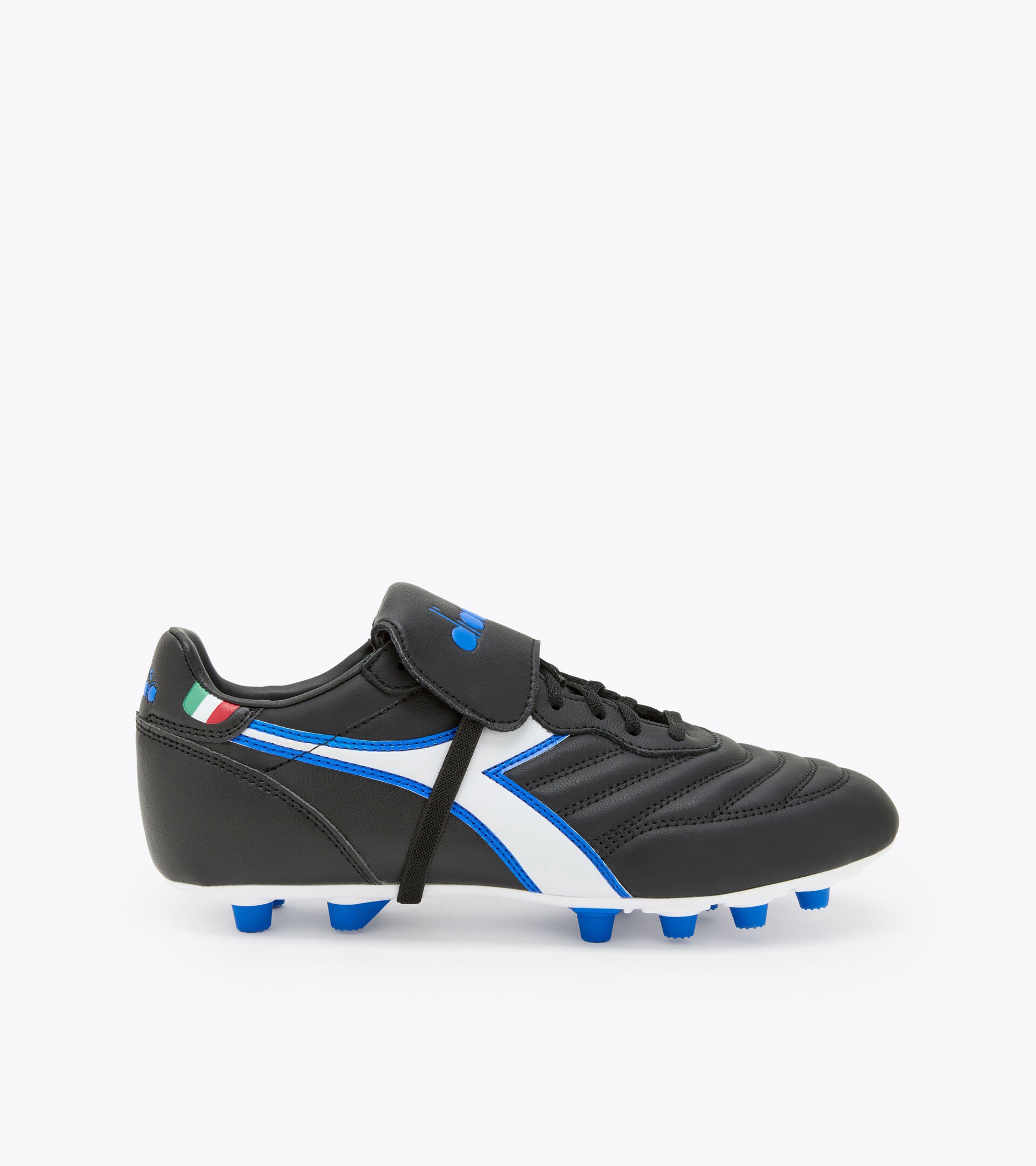 Diadora Brasil OG LT T MDPU Soccer Cleats for Men - Black/White/Royal Blue - Lightweight & Durable Football Shoes for Turf & Artificial Grass - Perfect for Training & Matches