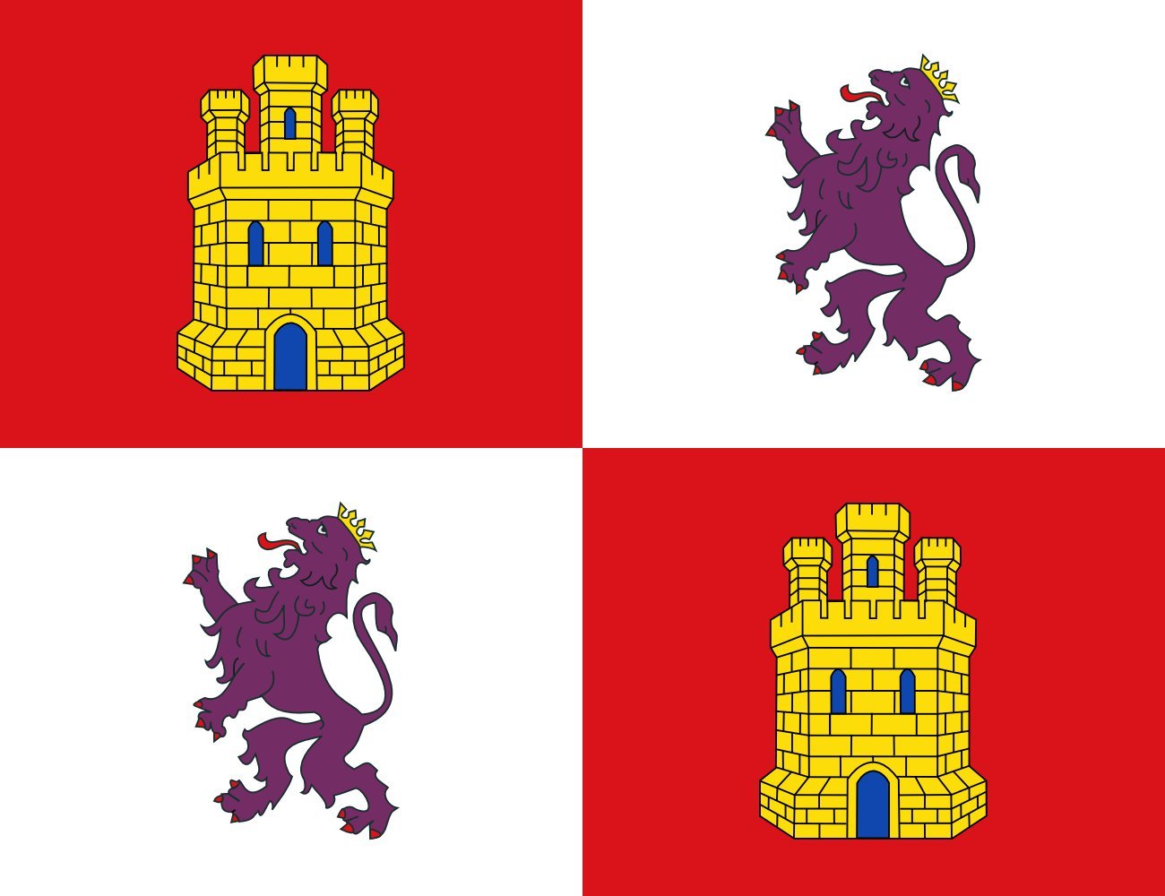Castile and León Flag - 21x28cm (8x11inch) Outdoor Landscape Flag - 0.06m² (0.65sqft) for Car Flag Poles, Home Decoration & Garden Display