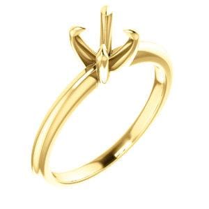 14K Yellow Gold 5x5mm Cushion Cut Solitaire Engagement Ring Mounting - Perfect for Proposals, Weddings & Anniversary Gifts