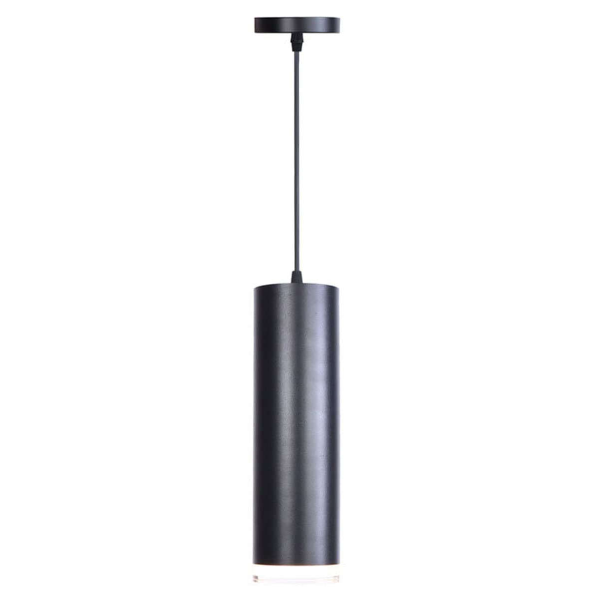 Modern Minimalist Dining Room Chandelier - Barrel Cylinder Pendant Light with LED Strip, 7W Monochrome Hanging Lamp for Kitchen Island, Bar Counter & Breakfast Nook Lighting