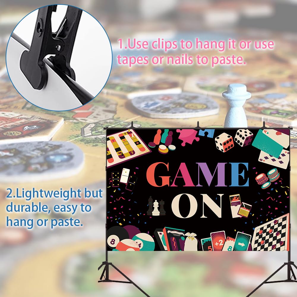 Gaming Party Backdrop - Gambling Chess Card Game Night Theme for Photography, Birthday Decor, Family & Friends Gatherings - Perfect for Photobooth, Studio Props & Gamer Favors
