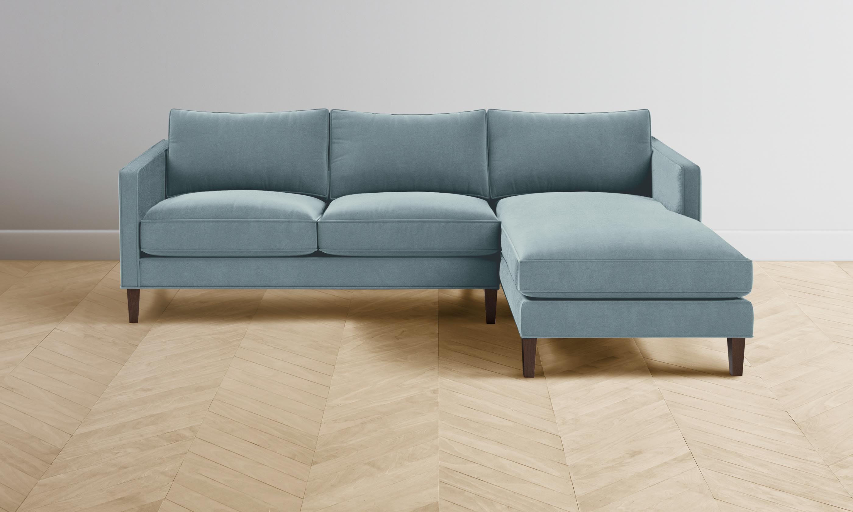 Premium Crosby Sectional Sofa in Luxurious Mohair Fabric - Slate Blue | Perfect for Living Room, Lounge & Family Gatherings