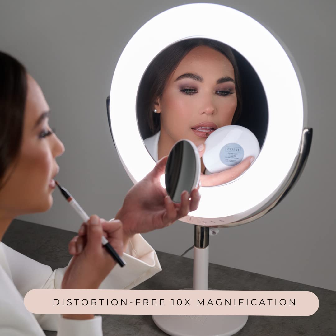 10x Magnification Makeup Mirror with LED Lights - Perfect for Vanity, Travel & Professional Makeup Artists