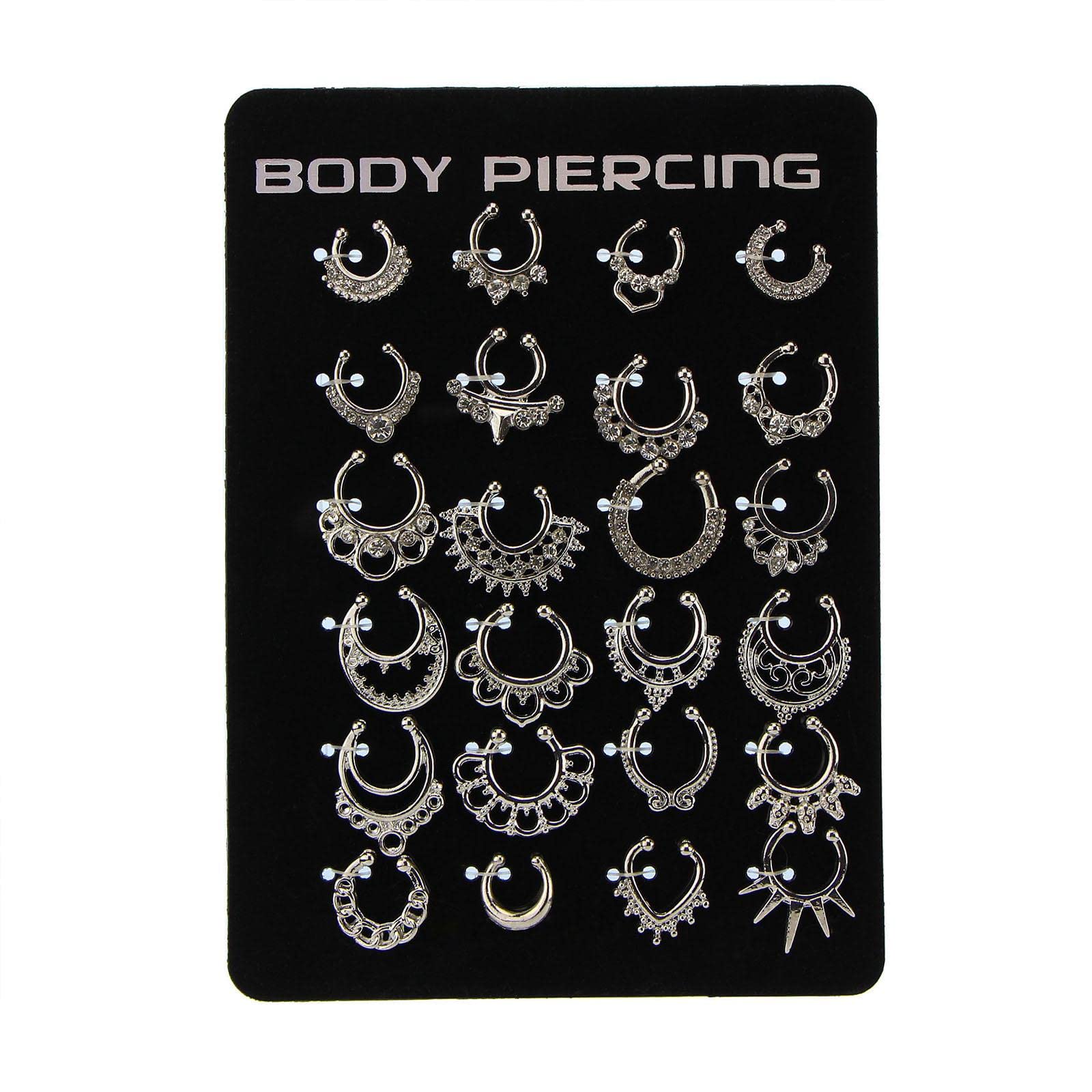 C Shape Nose Rings - Silver Septum Hanger Clip for Nose Piercing | Hypoallergenic Body Jewelry for Women & Men | Perfect for Parties, Festivals & Everyday Wear
