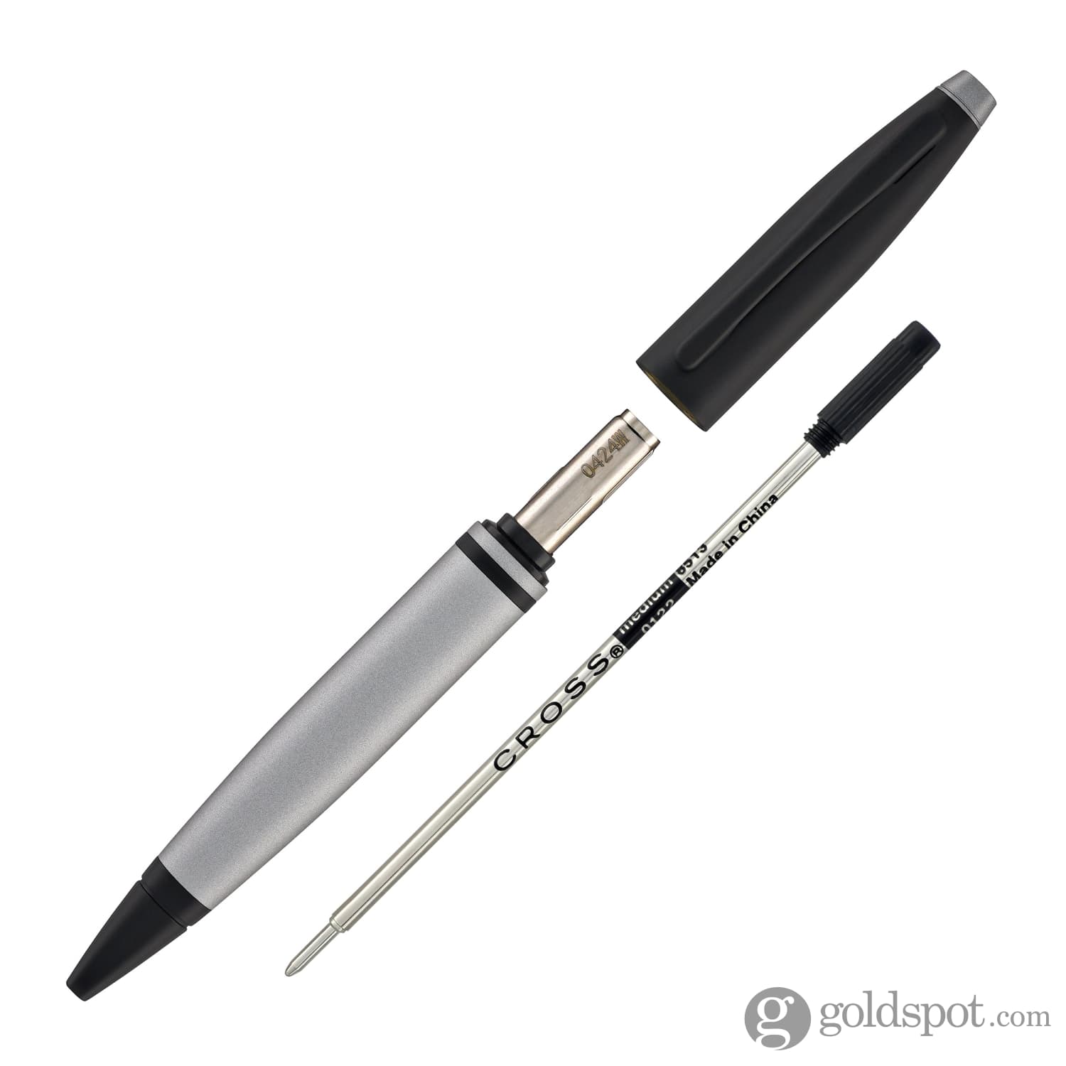Cross Calais Matte Gray Lacquer Ballpoint Pen with Black Trim - Premium Writing Instrument for Office, Business & Gift Giving