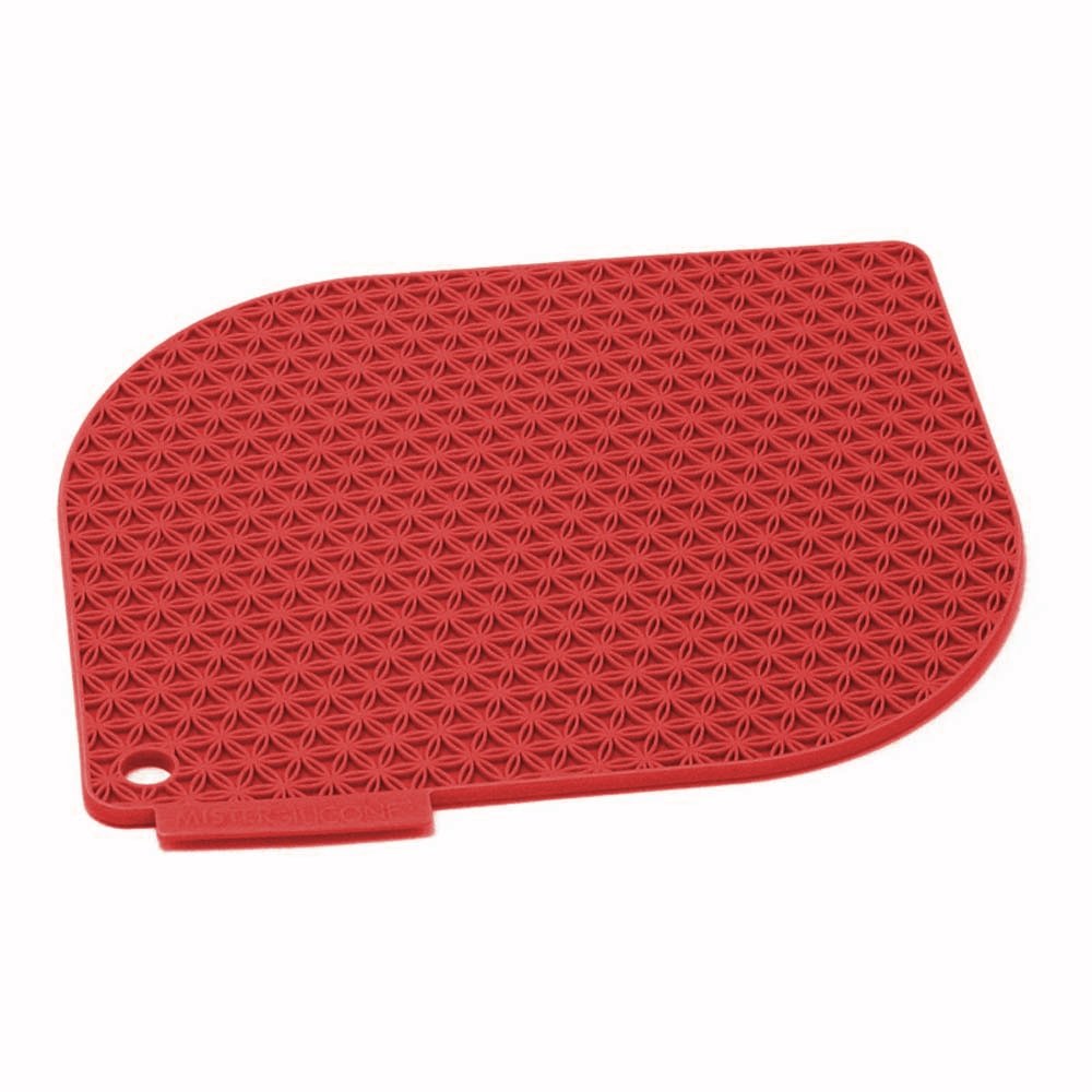 Charles Viancin Honeycomb Pot Holder - Red Silicone Trivet for Hot Pots & Pans, Non-Slip Heat Resistant Kitchen Accessory - Perfect for Cooking, Baking & Serving Dishes