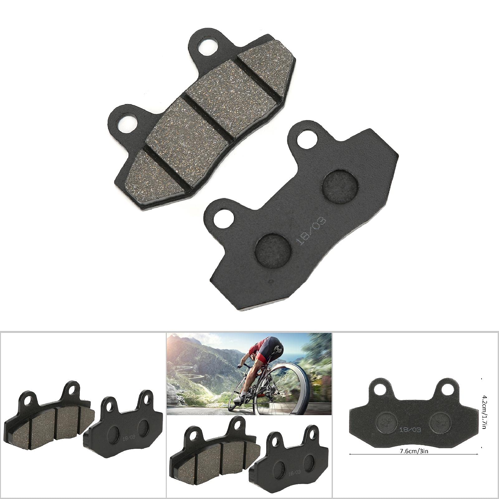 High-Performance Universal Resin Disc Brake Pads 12x6x3 Pairs - Replacement Brake Pads for Electric Scooters & Motorcycles - Perfect for Commuting, Off-Road & Urban Riding
