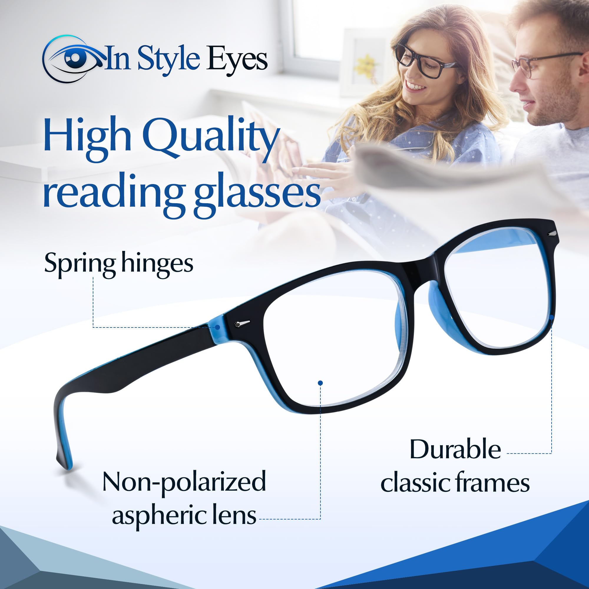 Super Strong High Magnification Reading Glasses for Women & Men - Non-Polarized Lens - Perfect for Reading, Crafts & Close Work