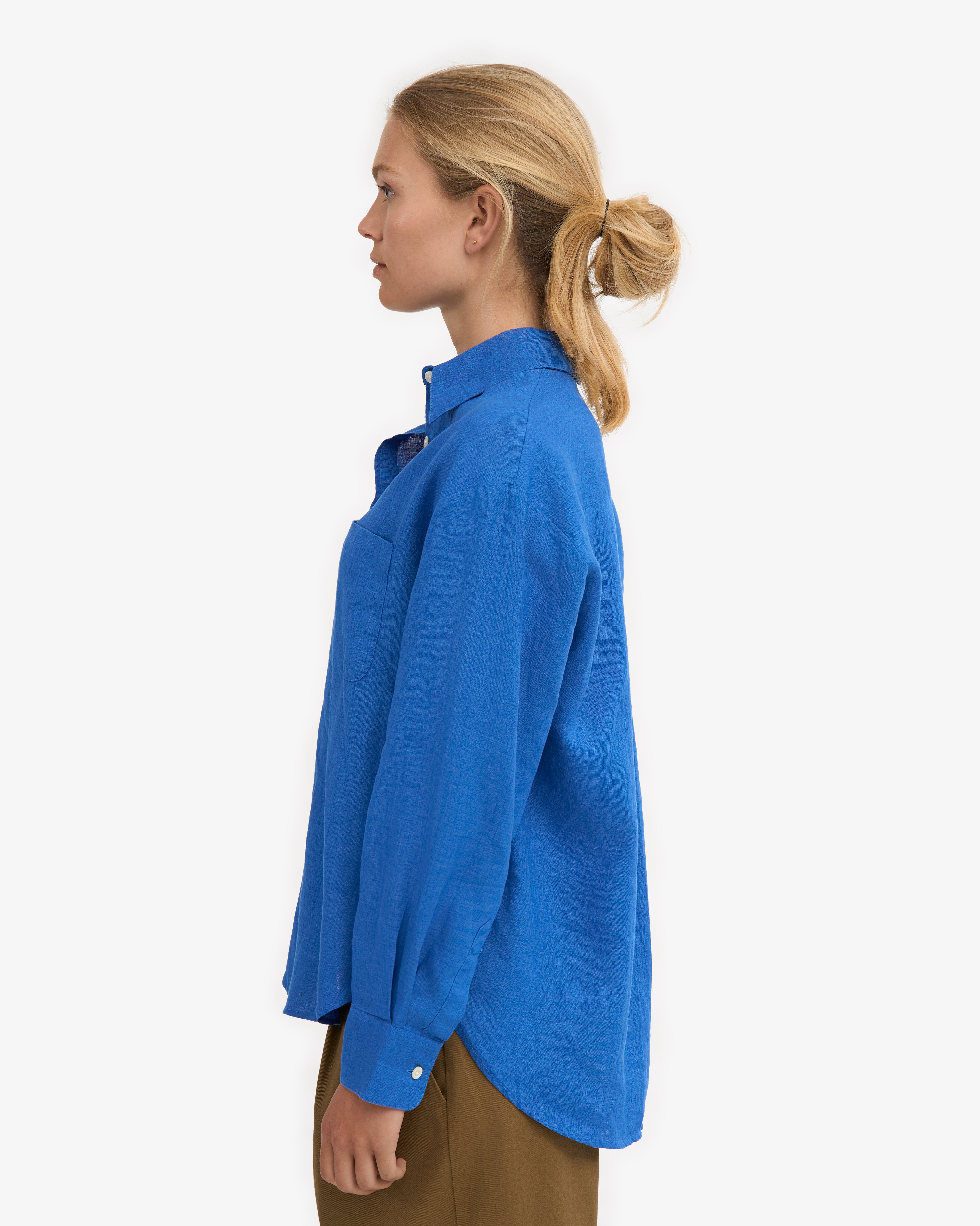 Premium Linen Oversized Shirt for Women - Soft & Breathable Pacific Blue Tunic Top - Perfect for Beach Cover-Up, Summer Outfits & Casual Wear