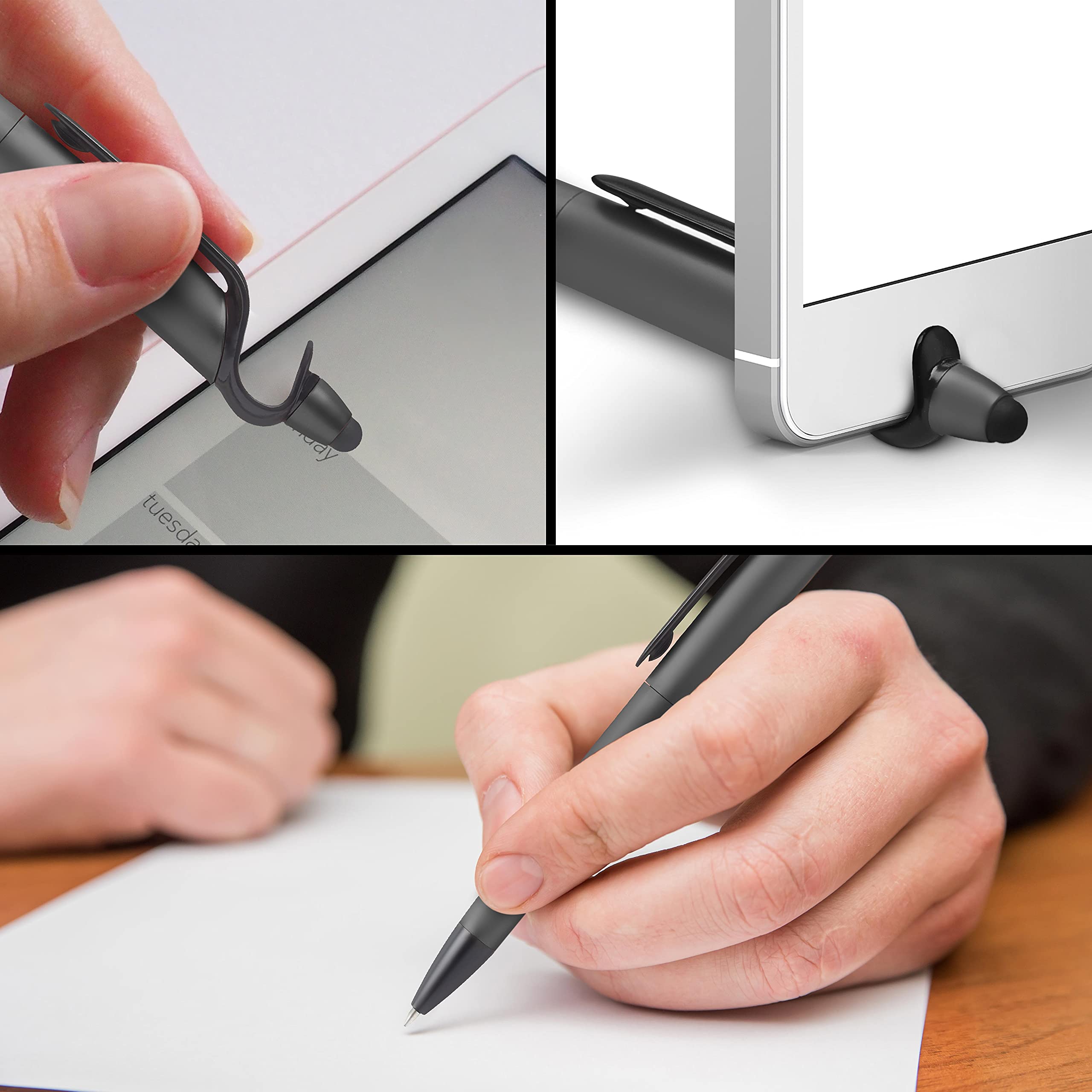 3-in-1 Multi-Function Stylus Pen with Phone Stand - 50 Pack Bulk Ballpoint Pens with Black Ink - Custom Text & Logo Printing - Ideal for Office, School & Business Promotions