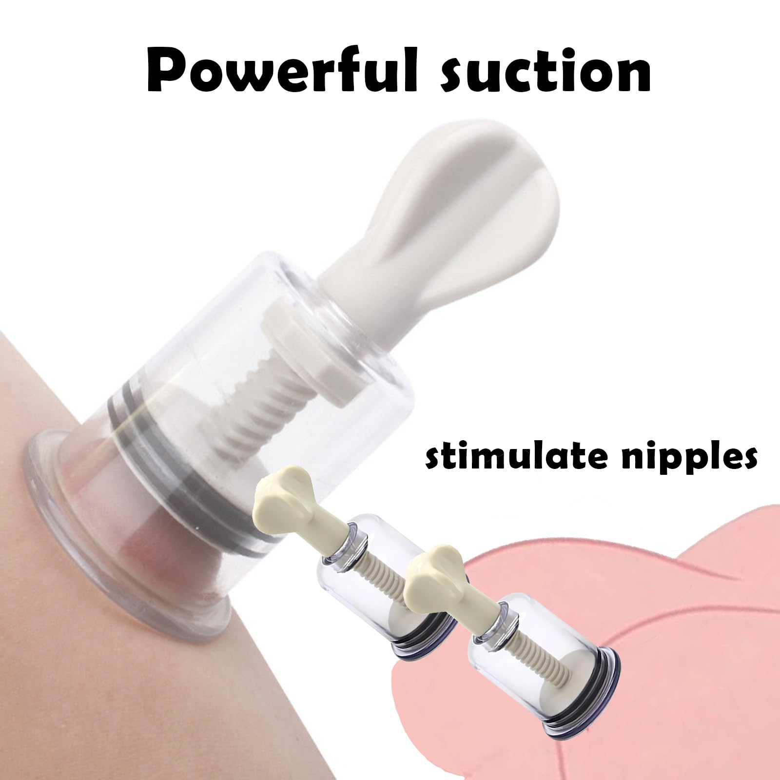 Premium Adjustable Nipple Suckers & Clamps for Women - Non-Piercing Breast Vacuum Pump with Comfortable Pressure Control - Sensual BDSM Adult Toys for Couples - Perfect for Foreplay & Intimate Play