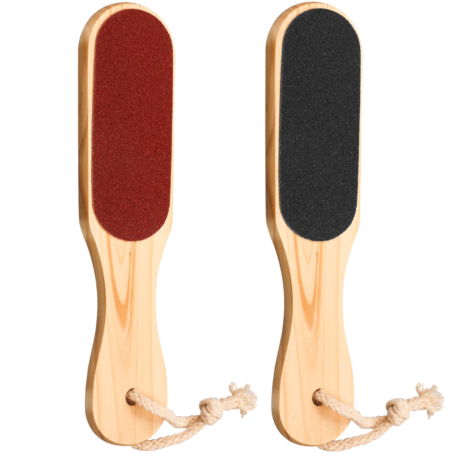 Double Sided Wooden Foot File - Hard Skin Remover & Callus Scraper for Cracked Feet - Wet & Dry Use - Pedicure Tool for Dead Skin Exfoliation & Foot Care at Home or Salon