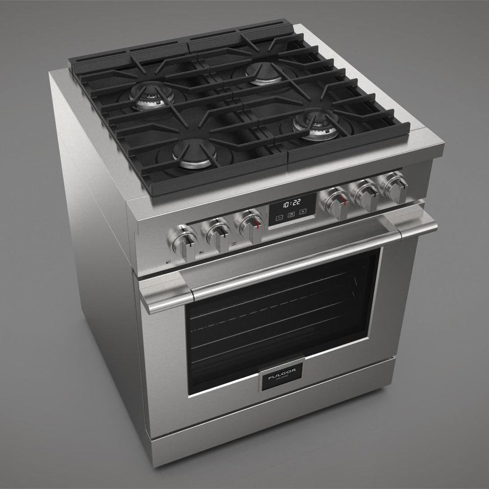 Fulgor Milano 30-inch 400 Series Accento All Gas Range - Stainless Steel (F4PGR304S2) | Professional Gas Stove for Home Kitchen Cooking, Baking & Entertaining