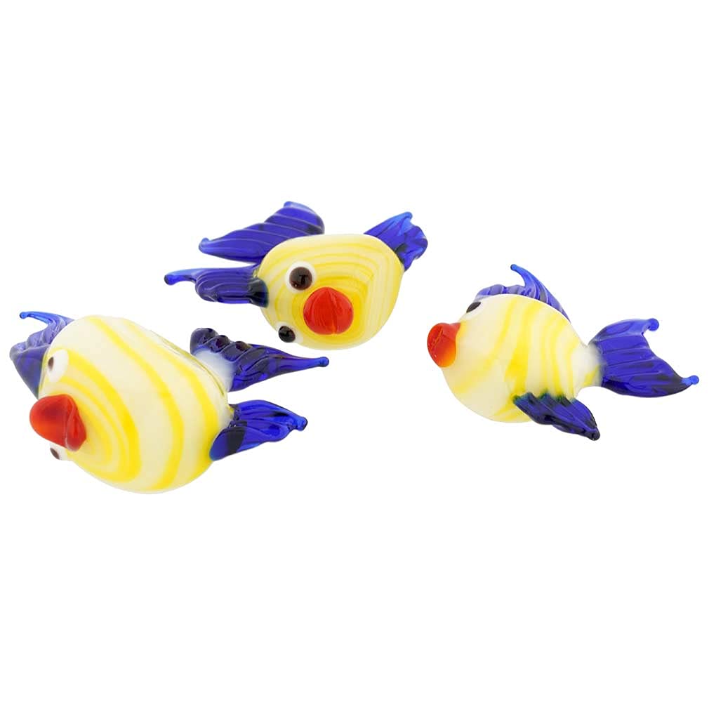 Authentic Murano Glass Fish Family Sculpture - Handmade in Venice Italy - Elegant Home Decor & Gift for Collectors | Perfect for Living Room, Office, or Wedding Centerpiece