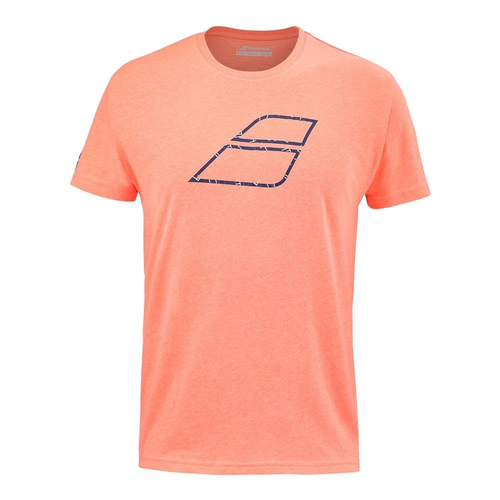 Babolat Men's Performance Tennis T-Shirt - Fluo Strike Heather - Moisture Wicking & Breathable Fabric for Training & Match Play