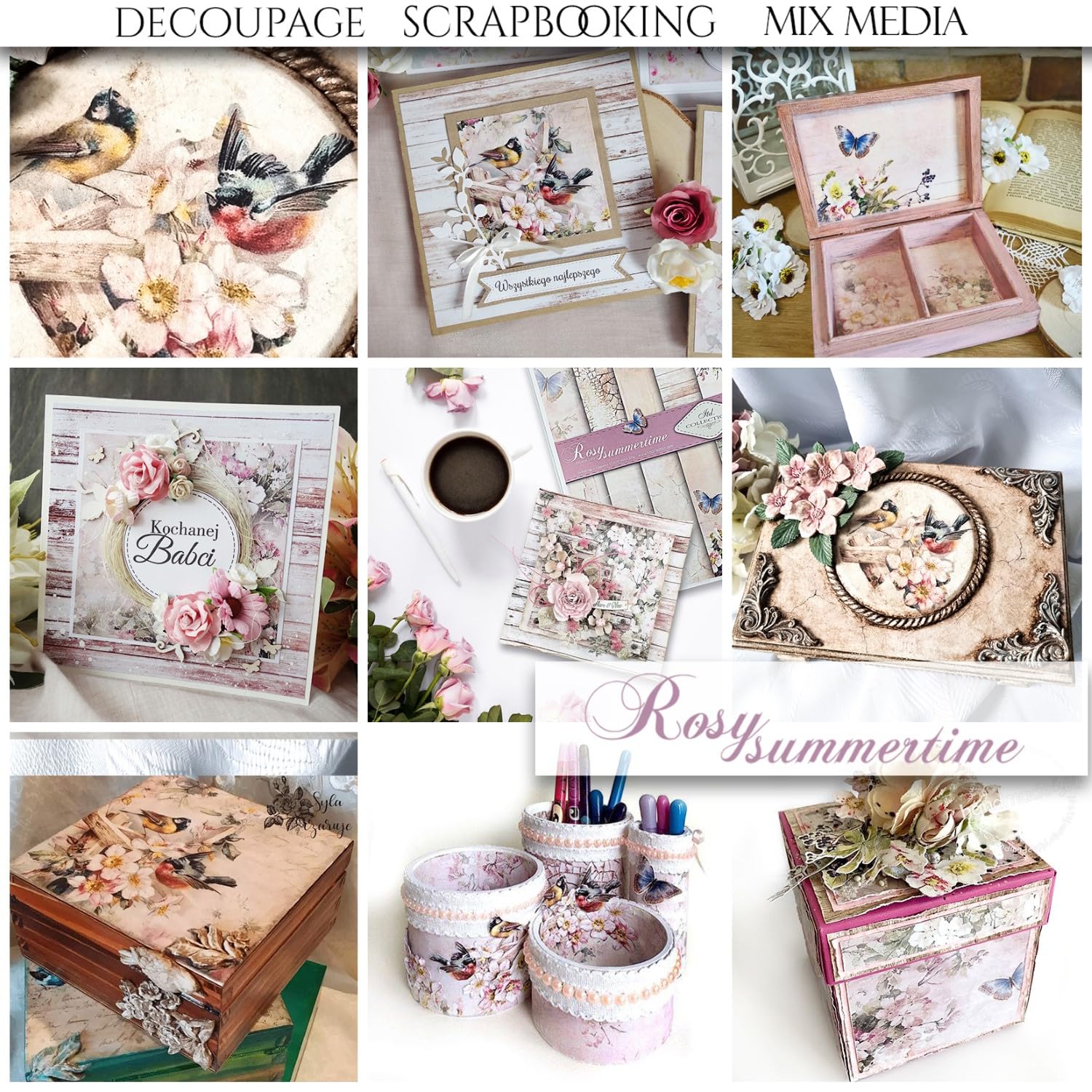 Rosy Summertime Rice Paper RP031 - 29.7 x 21 cm (11.7 x 8.3 inches) Watercolor Paper for Painting, Calligraphy & DIY Crafts - Perfect for Artists, Students & Craft Enthusiasts